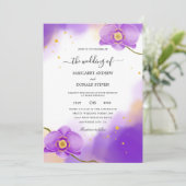 グラジオラス紫結婚式招待状 招待状 (スタンド正面)