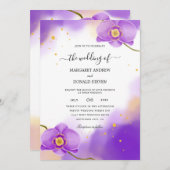 グラジオラス紫結婚式招待状 招待状 (正面/裏面)