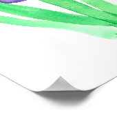 グラジオラス花紫色ピンクオレンジ色 ポスター (角)