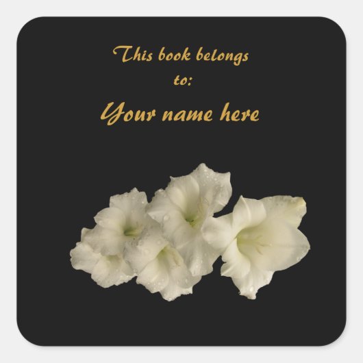 グラジオラス蔵書票 スクエアシール (正面)