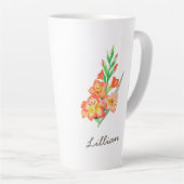 グラジオラス誕生月花威厳がある用 カフェラテマグ (右アングル)