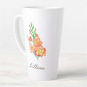 グラジオラス誕生月花威厳がある用 カフェラテマグ (左アングル)