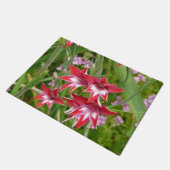 グラジオラス赤と白サマーボタニカル ドアマット (アングル)