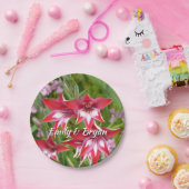 グラジオラス赤と白サマーボタニカル ペーパープレート (パーティー)