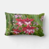 グラジオラス赤と白サマーボタニカル ランバークッション (裏面)