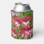 グラジオラス赤と白サマーボタニカル 缶クーラー (缶裏面)