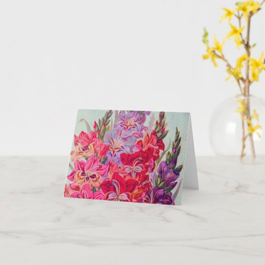 グラジオラス開花 カード (黄色い花)