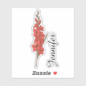 グラジオラス フローラル 名前 ボタニカル シール (シート)