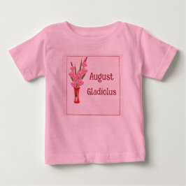 グラジオラス 水彩画 8月 誕生日  ベビーTシャツ