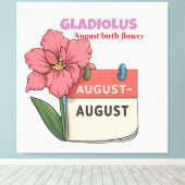グラジオラス – 誕生花威厳がある用 キャンバスプリント (インサイチュ (ウッドフロア))