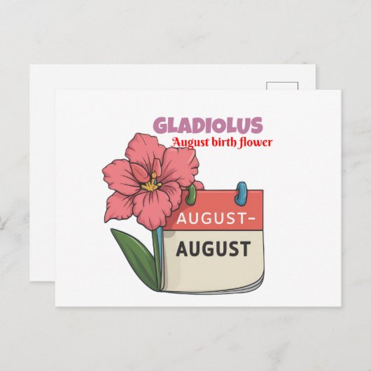 グラジオラス – 誕生花威厳がある用 案内ポストカード (正面/裏面)