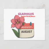 グラジオラス – 誕生花威厳がある用 案内ポストカード (正面)