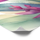 グラジオラ絵画スVの水彩色 ポスター (角)