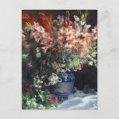 グラジオリが花瓶に入るオーガスト・ルノアール・アート ポストカード (正面)