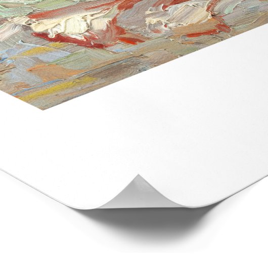 グラジオリとアスターとヴィンセント・ヴァン・ゴッホ花瓶 ポスター (角)