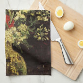 グラジオリと花瓶、カーネーションby Vincent van ゴッホ キッチンタオル (四つ折り)