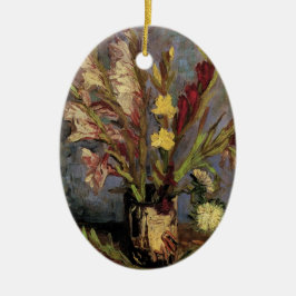 グラジオリと花瓶by Vincent vanゴッホ セラミックオーナメント