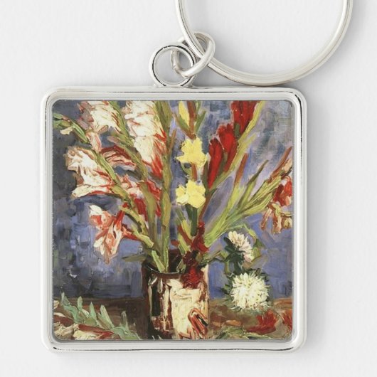 グラジオリ1886年の花瓶、ヴィンセント・ヴァン・ゴッホ キーホルダー (正面)