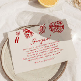 グラジーイタリアンピザ赤ちゃんシャワー サンキューカード