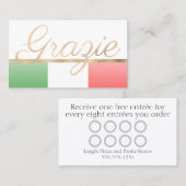 グラジーイタリアンレストランロイヤリティカード 名刺 (正面/裏面)