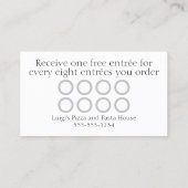 グラジーイタリアンレストランロイヤリティカード 名刺 (裏面)