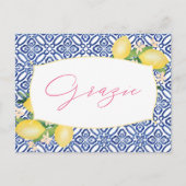 グラジーイタリアンレモン青瓦シャワーサンキュー ポストカード (正面)