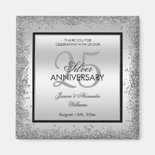 グラジー・シルバー&ブラック25結婚周年記念 マグネット