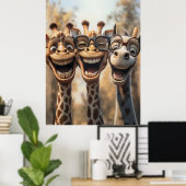 グラスおっちょこちょいのにキリン ポスター (ホームオフィス)