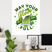 グラスが一杯のグリーン・ビール・セント・パトリック ポスター (ホームオフィス)