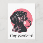 グラスとバブルガムを持つダシュントパーソナライズされた ポストカード (正面)