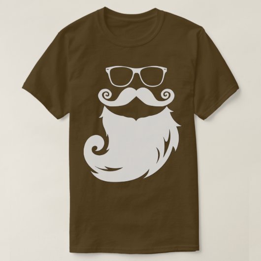 グラスとヒゲのサンタ Tシャツ (デザイン正面)