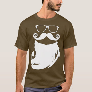 グラスとヒゲのサンタ Tシャツ