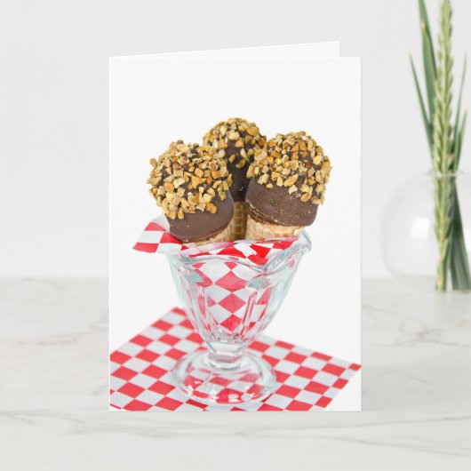 グラスにアイスクリームドラムスティックを入れて カード (正面)