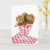 グラスにアイスクリームドラムスティックを入れて カード (黄色い花)