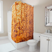グラスにオレンジ色の雨滴、抽象芸術背景。 シャワーカーテン (インサイチュ)