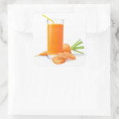 グラスに入ったニンジンのジュース スクエアシール (バッグ)