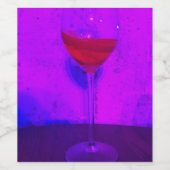 グラスに入れた赤ワイン ワインラベル (シングルラベル)