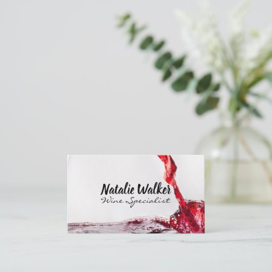 グラスに注ぐワイン 名刺 (スタンド正面)