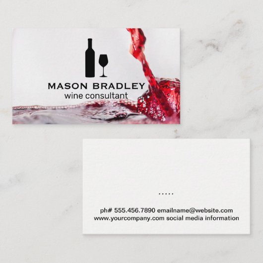 グラスに注ぐワイン 名刺 (正面/裏面)