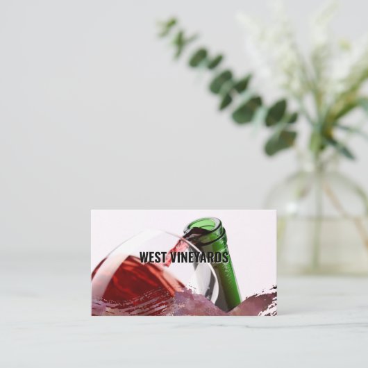 グラスに注ぐワイン |芸術的 | 名刺 (スタンド正面)