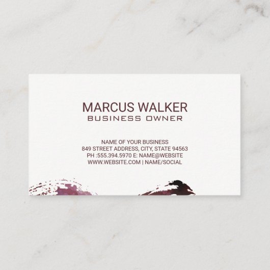 グラスに注ぐワイン |芸術的 | 名刺 (裏面)