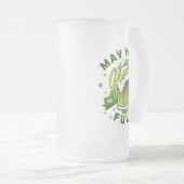 グラスに緑のビールを満杯にして下さい フロストグラスビールジョッキ (正面右)