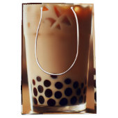 グラスに茶の泡を入れる ミディアムペーパーバッグ (正面)