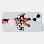 グラスのピンク吹のバブルガムを着たキリン Case-Mate iPhoneケース (裏面 (横))