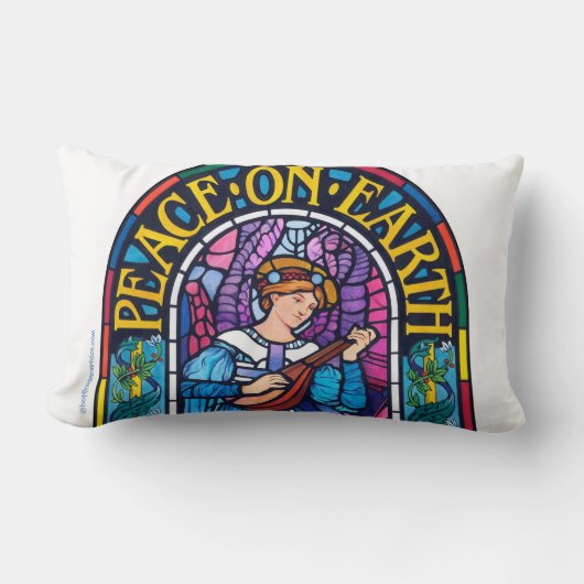 グラスの平和に染まる腰のクッション ランバークッション (正面)