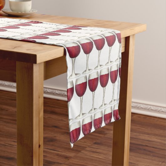 グラスの赤ワイナリーワインラバーワインテイスティング ショートテーブルランナー (インサイチュ)