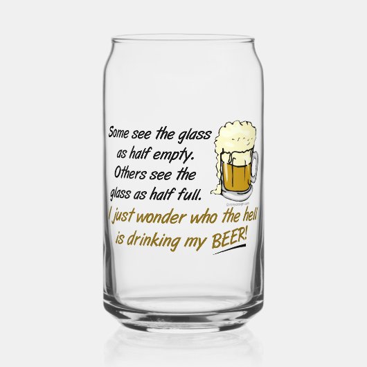 グラスは半分満杯か? ガラス缶 (正面)