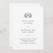 グラスを上げよう | 50モダン誕生日 招待状 (正面/裏面)