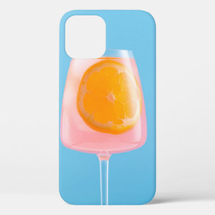 グラスを飲む澄んオレンジジュース iPhone 12ケース