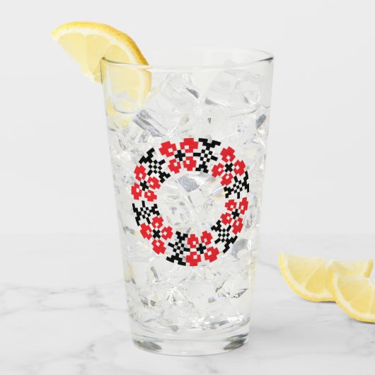 グラスウィズウクライナデザイン タンブラーグラス (アイス正面)